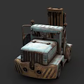 Rusty Old Forklift As Industrial Functional Vehicle