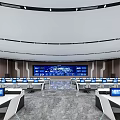 modern monitoring room 3d model