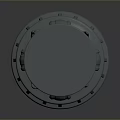 Gray Decorative Base 3D Model With Intricate Scroll And Floral Carvings On Dark Background