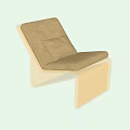 Modern Comfortable Leisure Chair with Wooden Frame and Beige Cushion Pillow