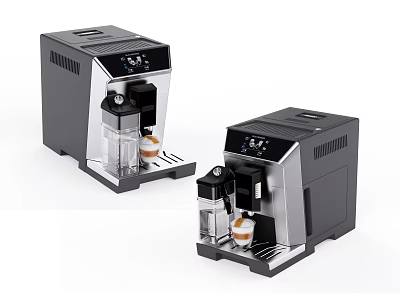 Two Modern Coffee Machines As Kitchen Appliances With Digital Displays And Sleek Design 3d model