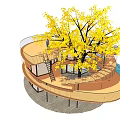 Modern Observation Deck Rotating Tree House 3d model