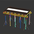 Heavy Duty Industrial Work Platform with Steel Support Frames and Adjustable Legs for Construction Sites