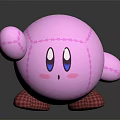 Cute Pink Plush Toy With Large Eyes Stitched Details And Red Plaid Feet