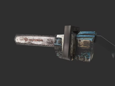 Wolverine Brand Vintage Metal Chainsaw With Rustic Design And Sharp Blade 3d model