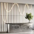 Light Luxury Metal Front Desk Reception Desk 3d model
