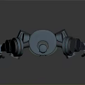 3D Mechanical Robotic Character With Green Torso Extended Arms And Blue Feet