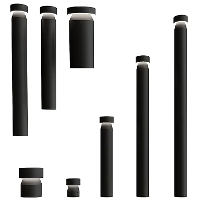 Modern Black Linear Chandelier Design With Sleek Cylindrical Pendant Lights 3d model