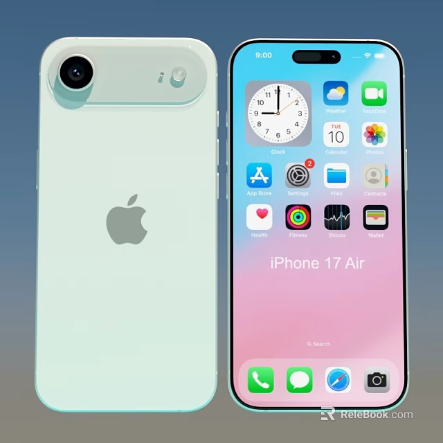 Apple iPhone 17 Air Smartphone Front Display App Icons And Back Camera Design 3d model 
