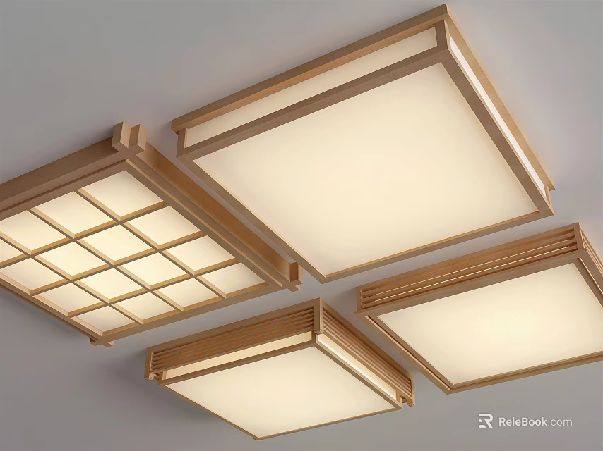 Modern Square Ceiling Lights with Grid Pattern and Smooth Panel Design Bright Illumination 3d model 