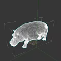 Realistic Brown Hippopotamus Aquatic Animal With Plump Body On Dark Background