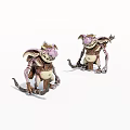 Game And Movie Characters Two Purple Brown Mythical Creatures With Crowns
