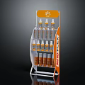 AVID FLEX Display Shelf With Orange And White Bottled Products And Top Logo