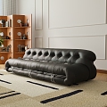 French retro style antique Cassina sofa hippo steel tooth sofa designer sofa 3d model