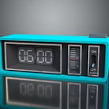 Blue Digital Timer Device With LED Display And ON OFF RESET Buttons 3d model