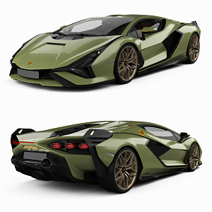 Modern sports car Lamborghini sports car 3d model