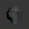 Gray Tactical Weapon Helmet Featuring Protective Mask And Ventilation Holes For Military Use