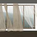 White Sheer Curtains For Window In Modern Room With Natural Light And Wooden Floor