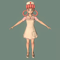 Cartoon Nurse Character With Pink Pigtails Red Cross Hat And White Apron On Green Background