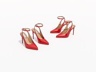 Red high heels 3d model