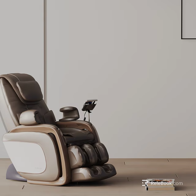 Modern Comfortable Leather Massage Chair With Ergonomic Armrest And Control Panel 3d model 