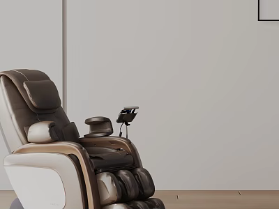 Modern Comfortable Leather Massage Chair With Ergonomic Armrest And Control Panel 3d model