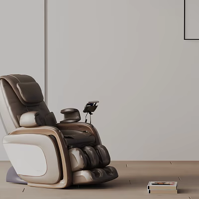 Modern Comfortable Leather Massage Chair With Ergonomic Armrest And Control Panel 3d model