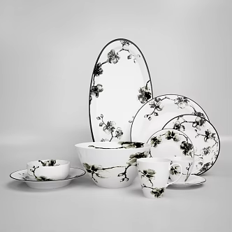 New Chinese Tableware 3d model