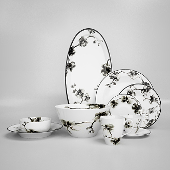 New Chinese Tableware 3d model