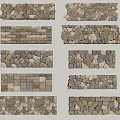 Various Stone Patterns And Textures Feature Wall Design For Landscaping Projects 3d model