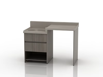 Modern Bathroom Vanity With Countertop Drawer And Open Shelf Storage 3d model