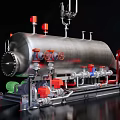 Large Stainless Steel Industrial Storage Tank with Pipes Valves and Control Components