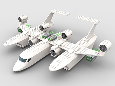 Lego toy blocks transport aircraft 3d model