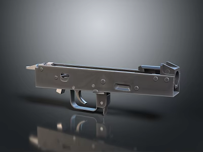 Metallic Submachine Gun With Modern Mechanical Design And Ergonomic Grip Finish 3d model
