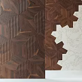 Wooden And Marble Components With Geometric Patterns And Inlaid Design 3d model
