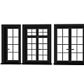 Modern Black Frame Windows And Doors With Grid Glass Design For Home