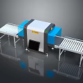 Blue And White Security Scanner With Conveyor Belt For Baggage Screening Equipment
