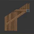 Wooden Staircase Structure With Carved Handrail And Detailed Wooden Planks Design