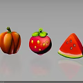 Fresh Red Bell Pepper Juicy Strawberry And Ripe Watermelon Slice Fruits