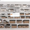 Ancient Architecture Models Featuring Traditional Roof Designs And Diverse Wooden Structures