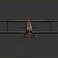 Vintage Biplane Model With Colorful Geometric Design For Space Collectors