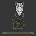 Futuristic Sci Fi Mechanical Device 3D Model With Orange Gray Body And Glowing Core