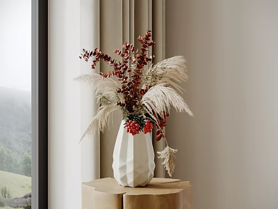 Modern floral vase flower arrangement 3d model