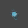 Glowing Blue Bioluminescent Jellyfish With Long Tentacles On Dark Background