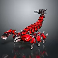 Sci Fi Character Mechanical Scorpion With Red Exoskeleton Metal Parts And Sharp Claws 3d model