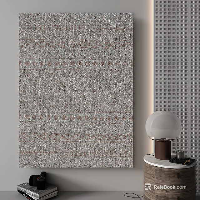 Square Area Rug With Intricate Patterns In Neutral Tones For Modern Interior Decor 3d model