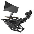 Modern Ergonomic Black Leather Recliner Chair With Adjustable Headrest Footrest And Armrests