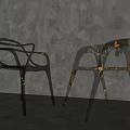 Transparent Leisure Chairs with Modern Sleek Design Acrylic Material and Curved Armrests for Minimalist Interior