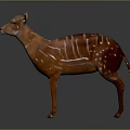 Brown Deer With White Stripes Standing Isolated On Gray Background 3d model
