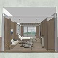 Hotel Guest Room Traditional Wooden Interior With Large Bed Floor to Ceiling Windows Mountain View